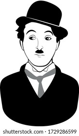 Charlie Chaplin Schwarz-Weiß-Portrait