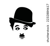 charlie Chaplin vector illustration with cap on head