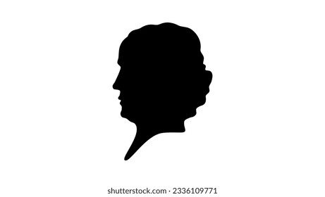 Charlotte Bronte silhouette, high quality vector