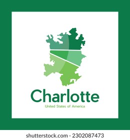 Charlotte City Map Geometric Creative Logo