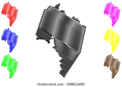Charlotte County, Commonwealth of Virginia (U.S. county, United States of America) map vector illustration, scribble sketch Charlotte map
