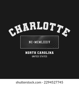 diseño gráfico de camiseta de charlotte norcarolina 