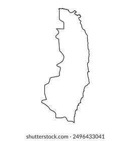 Mapa de la parroquia de Charlotte, división administrativa de San Vicente y las Granadinas. Ilustración vectorial.