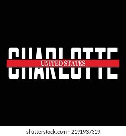 Charlotte United States typography vector T shirt design