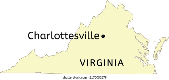 Charlottesville City Location On Virginia Map