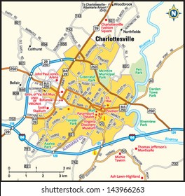 Charlottesville, Virginia Area Map