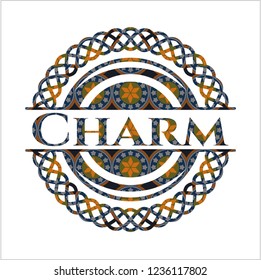 Charm arabesque style badge. arabic decoration.