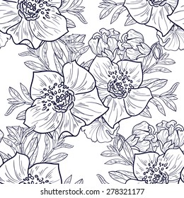 Charm collection. Beautiful wallpaper seamless vintage flower pattern. Easy to edit. Using mask. 