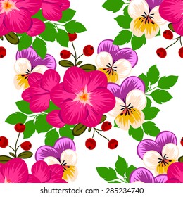 Charm collection. Beautiful wallpaper seamless vintage flower pattern. Easy to edit. Using mask. 
