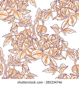 Charm collection. Beautiful wallpaper seamless vintage flower pattern. Easy to edit. Using mask. 