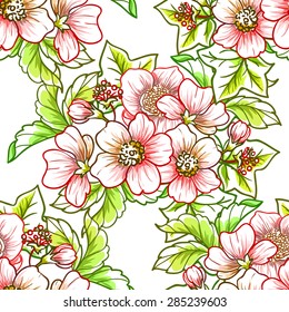 Charm collection. Beautiful wallpaper seamless vintage flower pattern. Easy to edit. Using mask. 