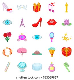 Charm icons set. Cartoon set of 25 charm vector icons for web isolated on white background