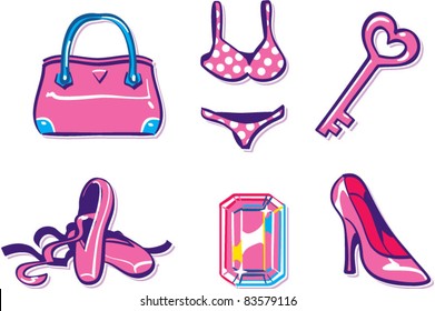 Charm illustrations, from the teen girl items series!