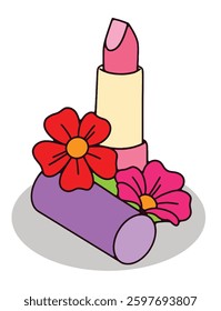 The Charm of Lipstick and Blossoms