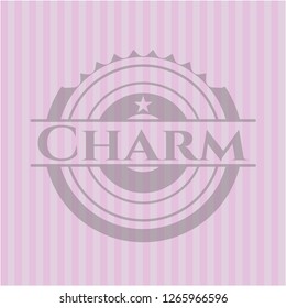 Charm realistic pink emblem