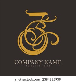 Charm vintage gold number 3 monogram logo vector illustrations for your work logo, merchandise t-shirt, stickers and label designs, poster, greeting cards advertising business company or brands