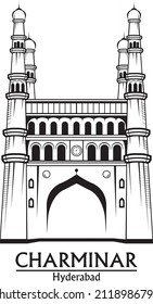 Charminar Hyderabad illustration or sketch