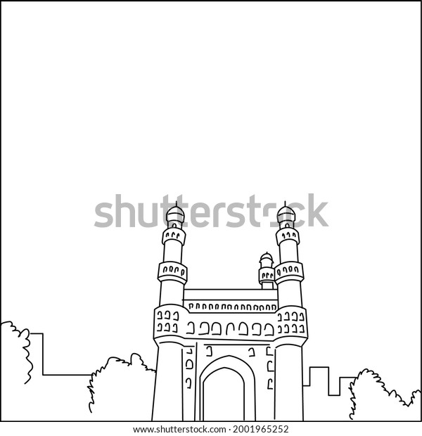 Charminar Line Drawing Clip Art Stock Vector (Royalty Free) 2001965252 ...