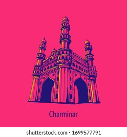 Charminar Is A Monument And Mosque Located In Hyderabad, Telangana, India.