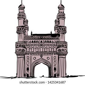 Charminar vector illustration is expandable and editable