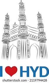 Charminar Vector Illustration A Famous Monument Of Hyderabad