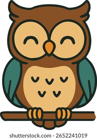 A charming and adorable owl with big eyes and soft features, perfect for children’s illustrations, educational materials, animal designs, or whimsical decor. Ideal for themes of wildlife, cuteness, an
