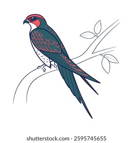 Charming African Palm Swift Design. Concept of Bird Design.
