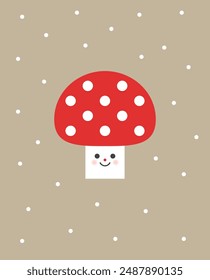 Charming amanita graphic design. Vector illustration.