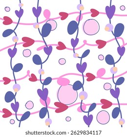 Charming Arrangement of Leaves and Twigs in Light Purple Shades, Providing a Tranquil and Aesthetic Natural Feel in One Visual Touch