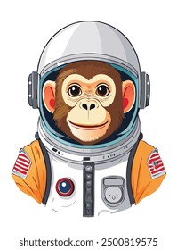 Charming Astronaut Monkey in Space Suit