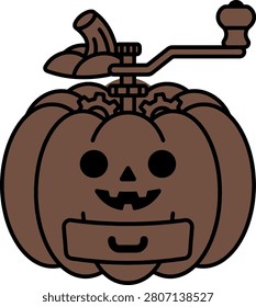 A charming automaton character with a jack-o-lantern face designed for halloween festivities. Ideal for children's book illustrations or festive party invitations.