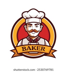 A charming bakery logo with a stylized bread loaf, wheat stalks, rolling pin, and soft pastel colors, exuding warmth.