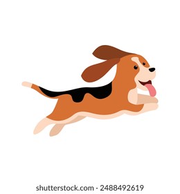 Charming Basset Hound Dog Vector Illustration