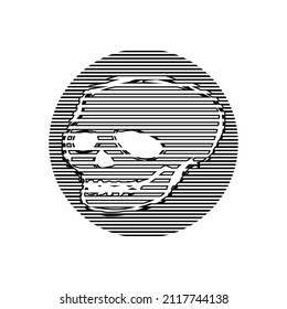 Charming and beautiful wavy line skull
