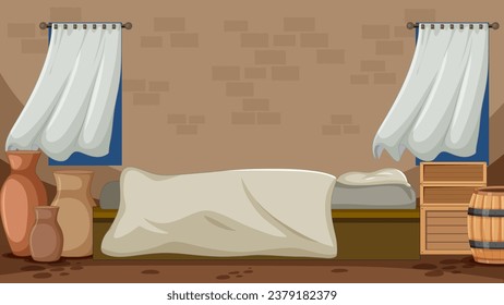 A charming bedroom scene featuring delightful cartoon illustrations