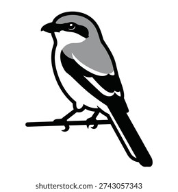 Charming bird perched on branch in simple modern design