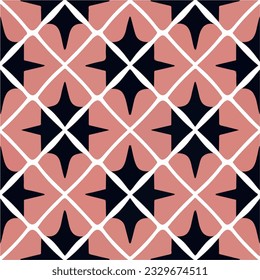 Charming black and white pattern with a soft pink background, showcasing a delightful peppermint motif. The design repeats seamlessly, making it ideal for fabrics and textiles.