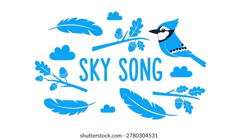 Charming blue jay vector