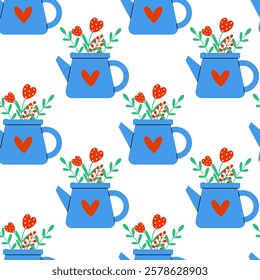 Charming Blue Teapot Featuring a Delightful Flowers Pattern That Brightens Any Space