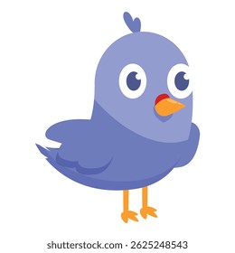 Charming bluebird illustration with big eyes and a curious expression