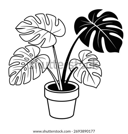 A charming botanical image, notable for its striking silhouette style.