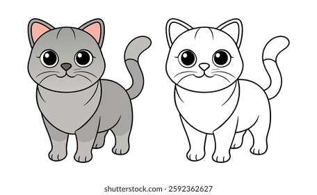 Charming British Shorthair Cat Coloring Design