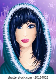 Charming brunette dressed in warm coat