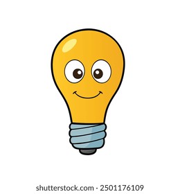Charming bulb kawaii vector design, ideal for cute and playful illustrations.