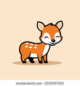 Charming Cartoon Baby Deer Illustration