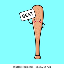 A charming cartoon Baseball Bat proudly displays the word Best on a light blue backdrop.