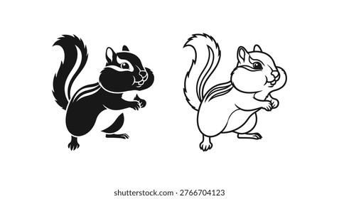 Charming Cartoon Chipmunks Design Templates Vector