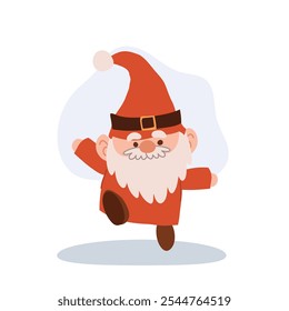 Charming cartoon Christmas gnome illustration. Holiday Cartoon Gnome for Christmas