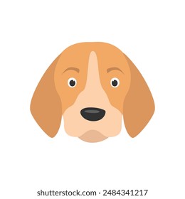 Charming Cartoon Dog Head Vector Illustration