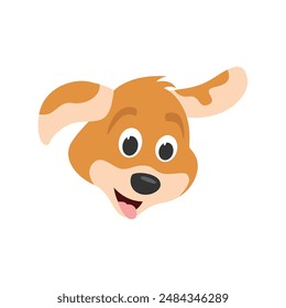 Charming Cartoon Dog Head Vector Illustration